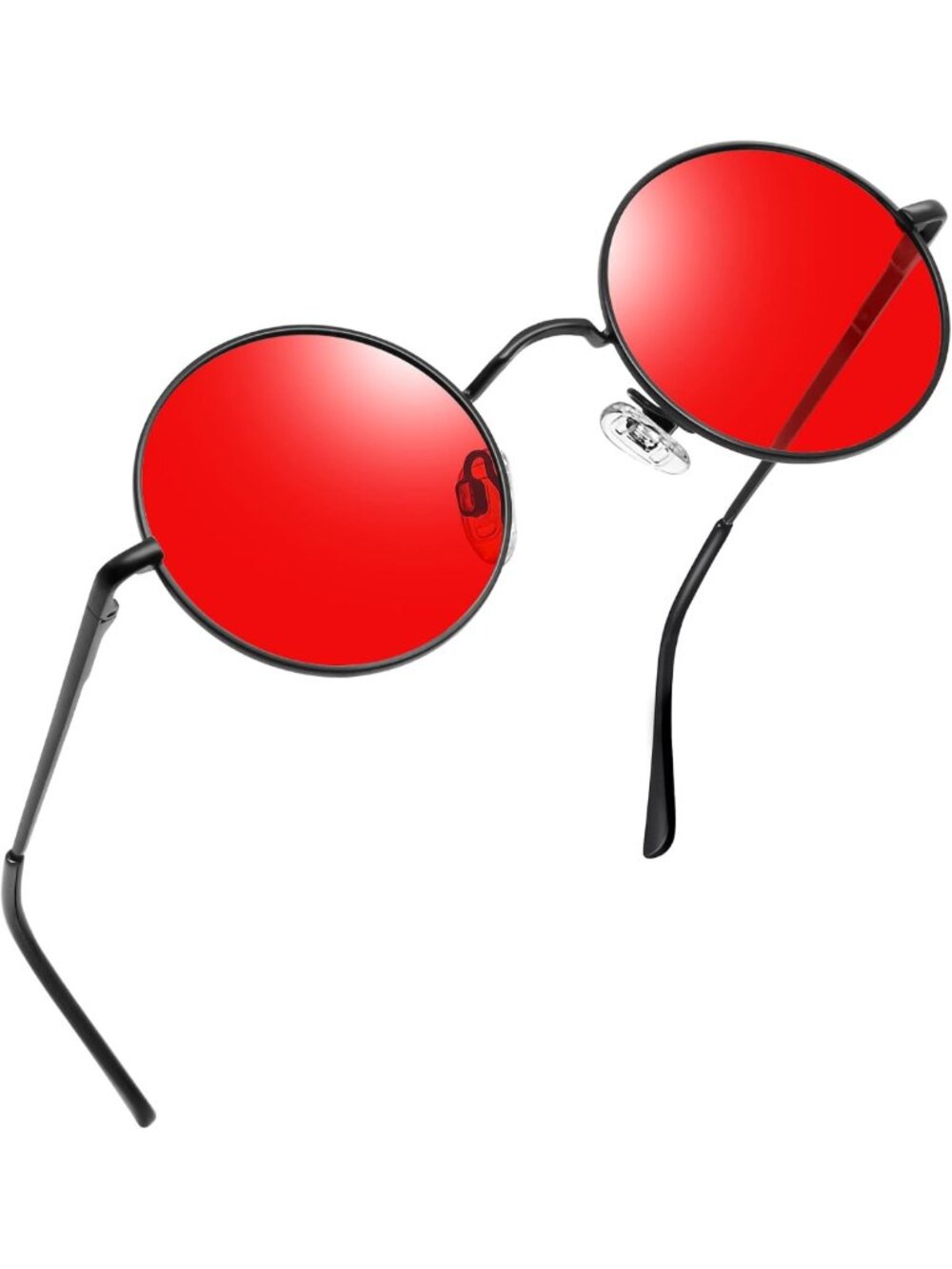 Small Round Metal Sunglasses Hippie Circle UV400 Half-Frame Lightweight